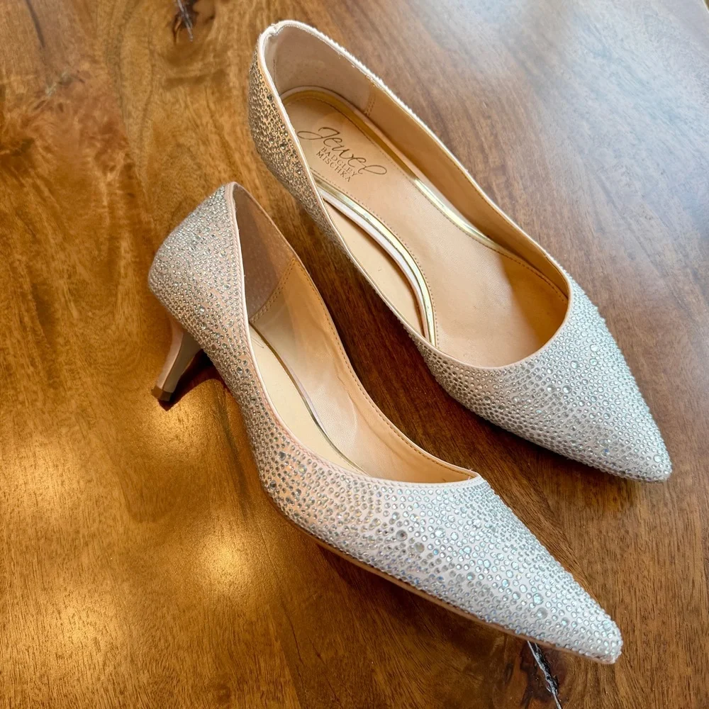 Badgley Mischka Frenchie Pointed Toe Kitten Heel - Picture 10 of 14